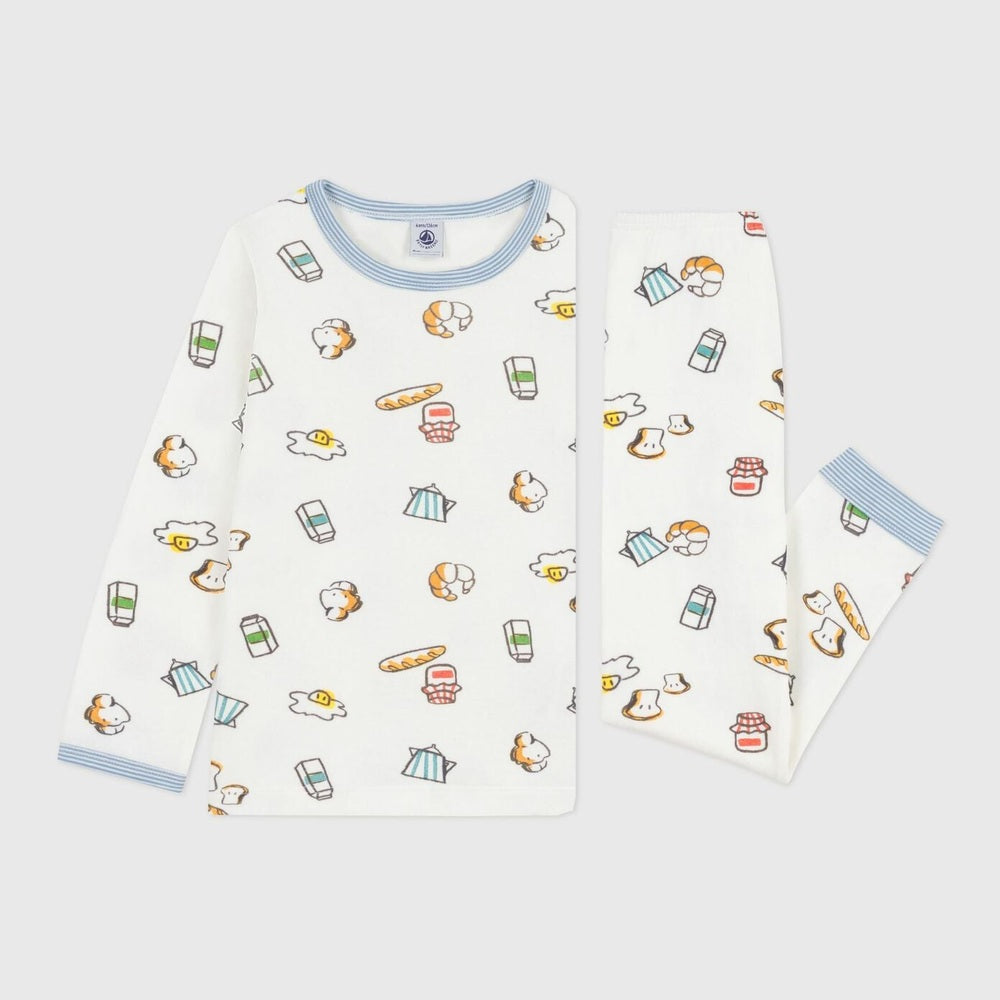 Petit Bateau Kinderpyjama In Tubic Met Ontbijtprint