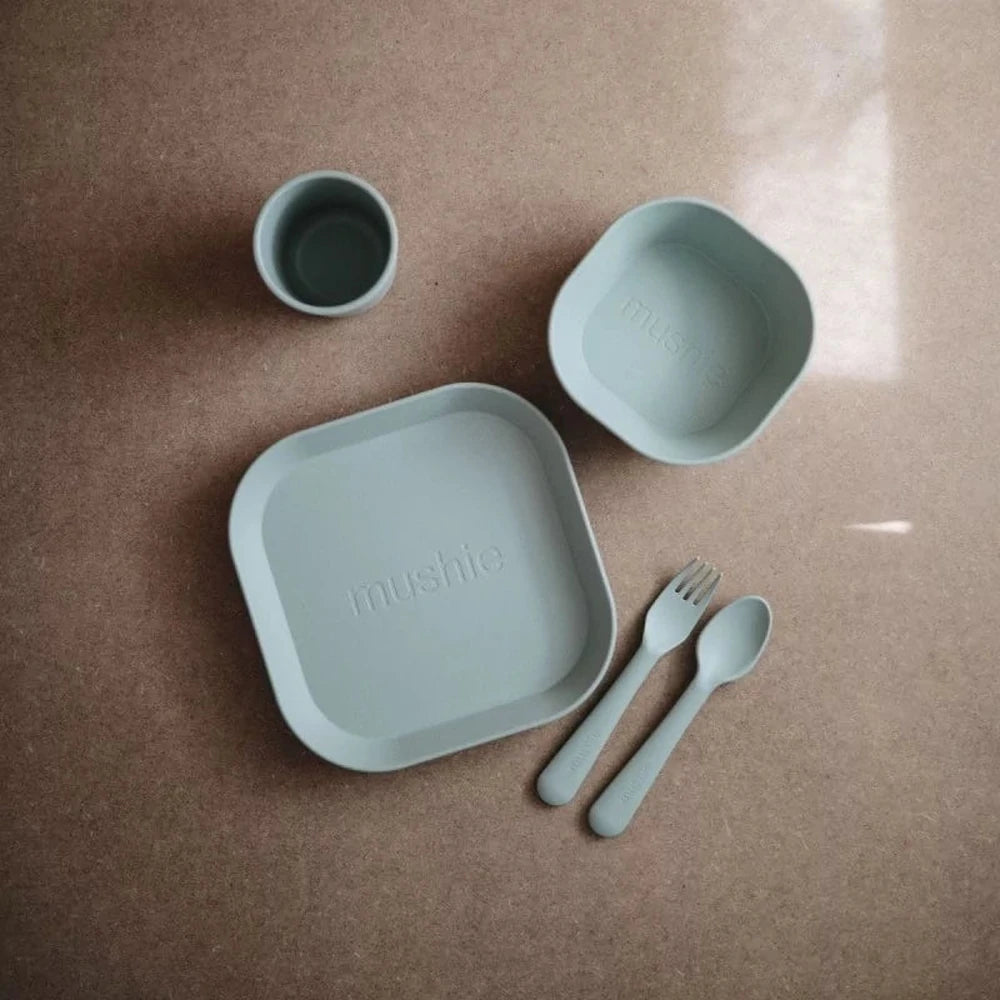 Mushie Bord 2 stuks - Vierkant/Sage