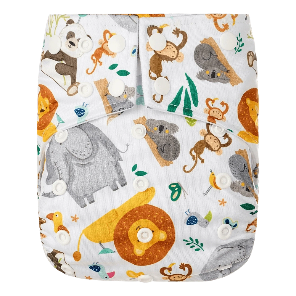 Happy Bear Wasbare All-In-One Luier - Wild Animals