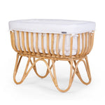 RATTAN WIEG. RECHTHOEKIG +JERSEY OMRANDER ECRU+MATRAS