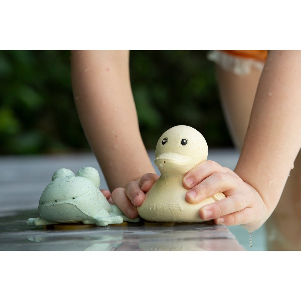 SQUEEZE'N'SPLASH BADSPEELGOED RUBBERDUCK FROG SET SAND SAGE